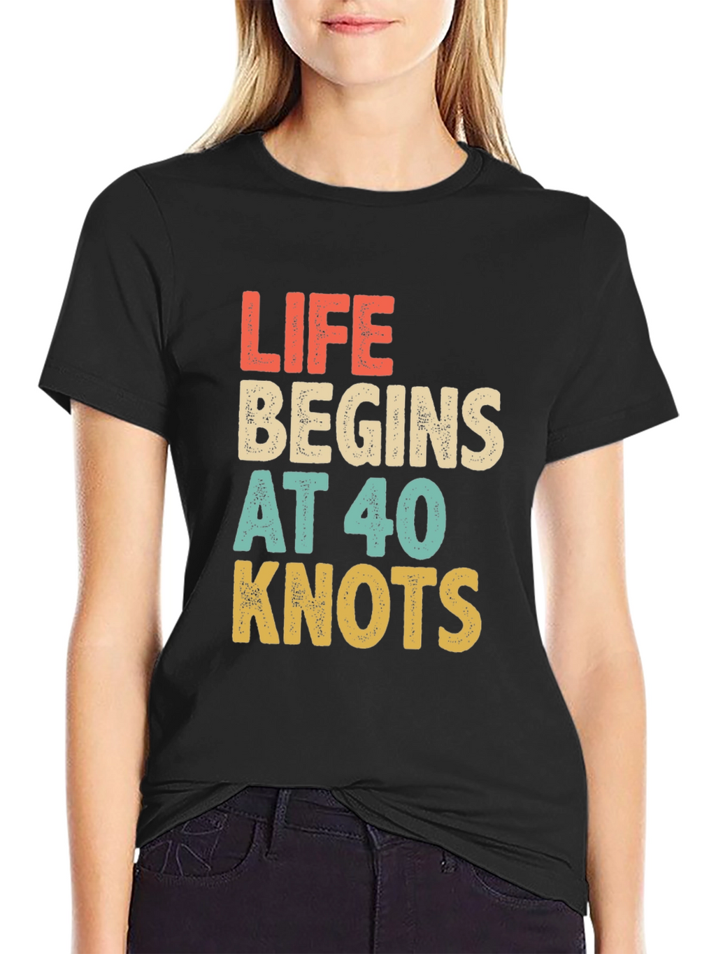 Life Begins at 40 Knots Graphic Tee