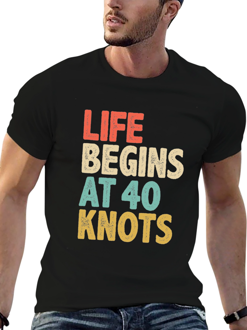Life Begins at 40 Knots Graphic Tee