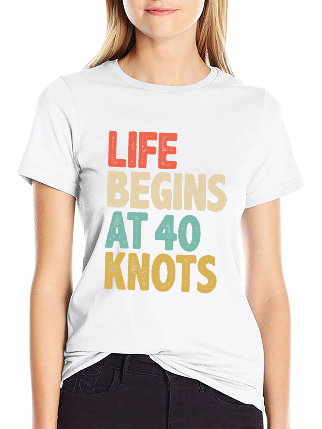 Life Begins at 40 Knots Graphic Tee