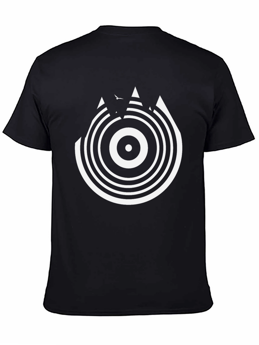 Abstract Circle Graphic Tee - Black Cotton T-Shirt