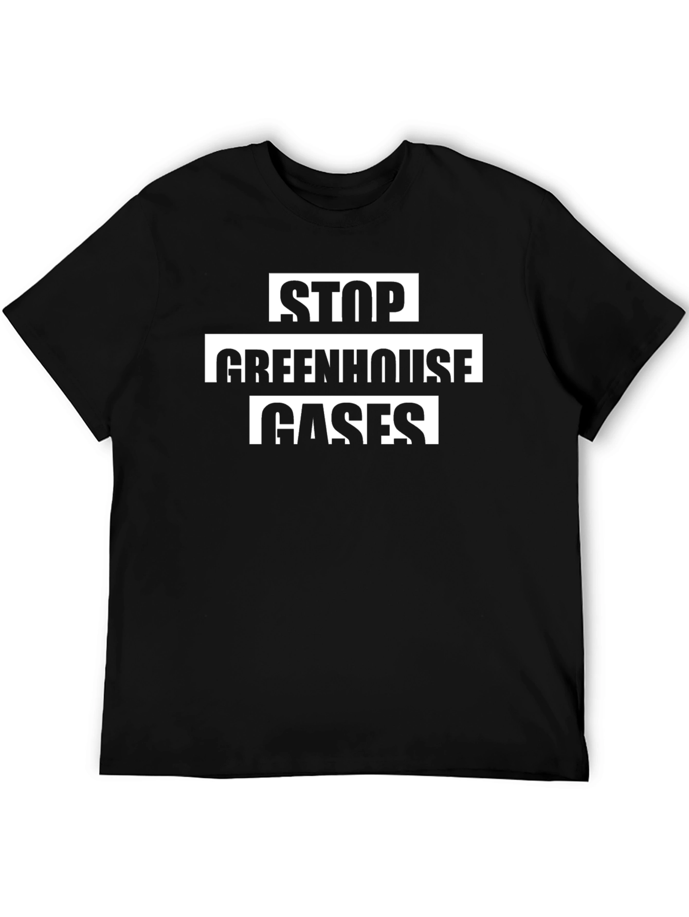 Stop Greenhouse Gases Black T-Shirt