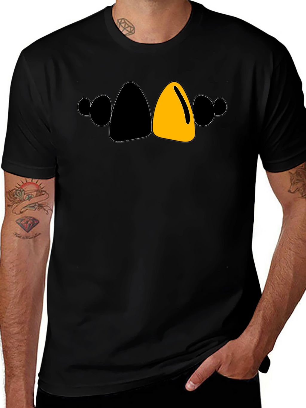 Bold Cartoon Character T-Shirt - Black