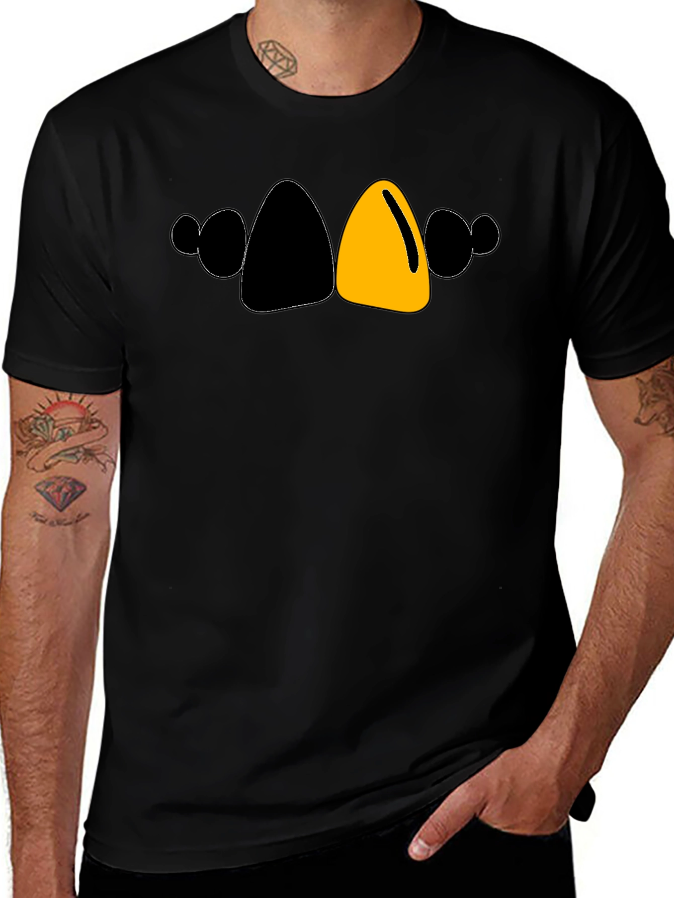 Bold Cartoon Character T-Shirt - Black