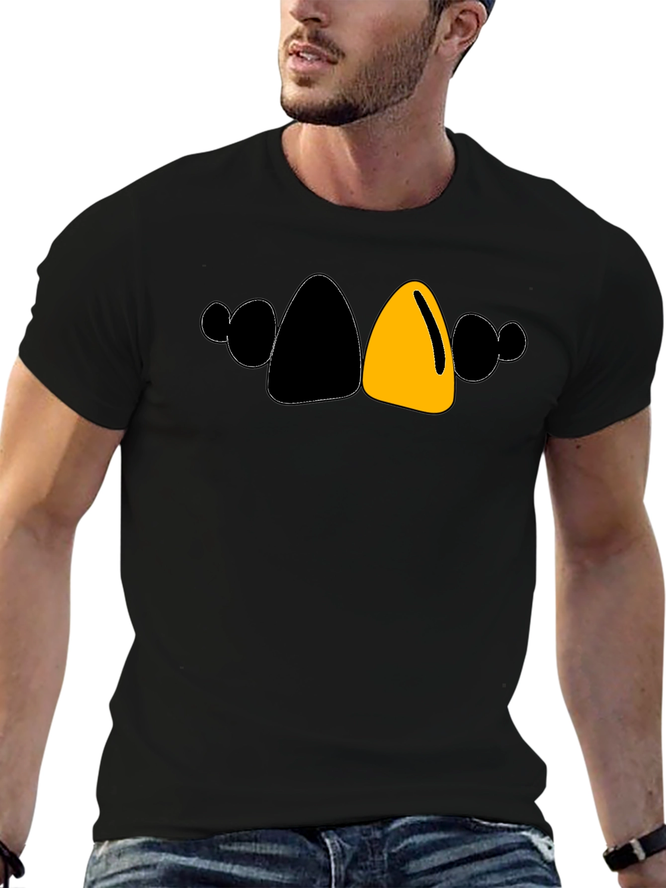 Bold Cartoon Character T-Shirt - Black