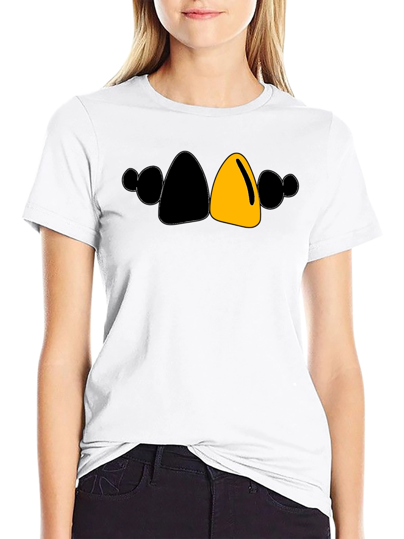 Bold Cartoon Character T-Shirt - Black