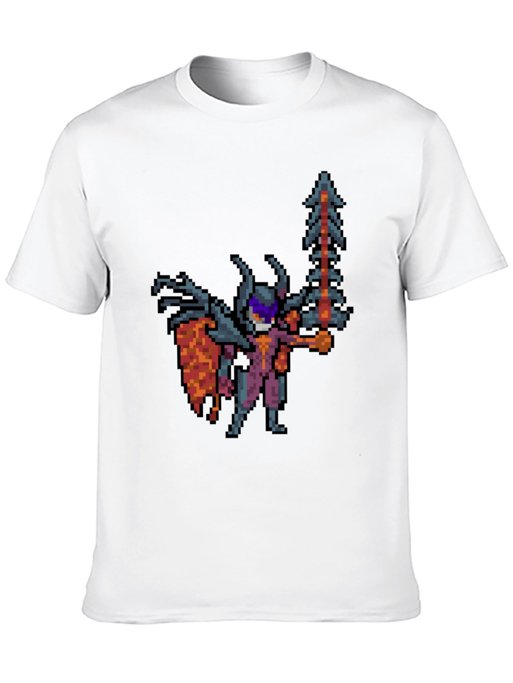 Pixel Art Warrior Black T-Shirt - Gaming Style