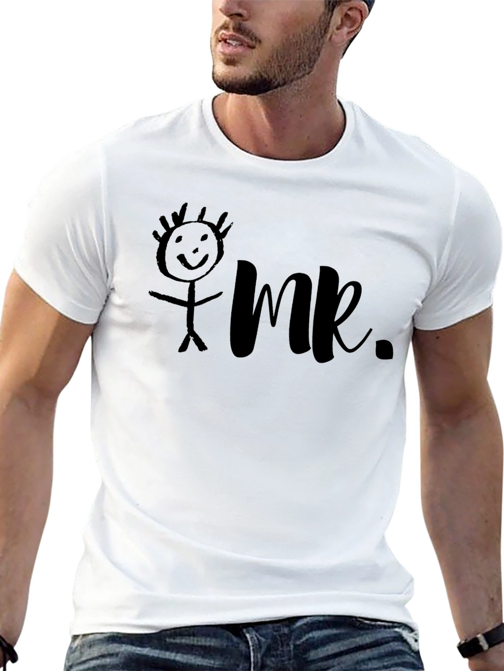Mr. Stick Figure Graphic Tee - Black