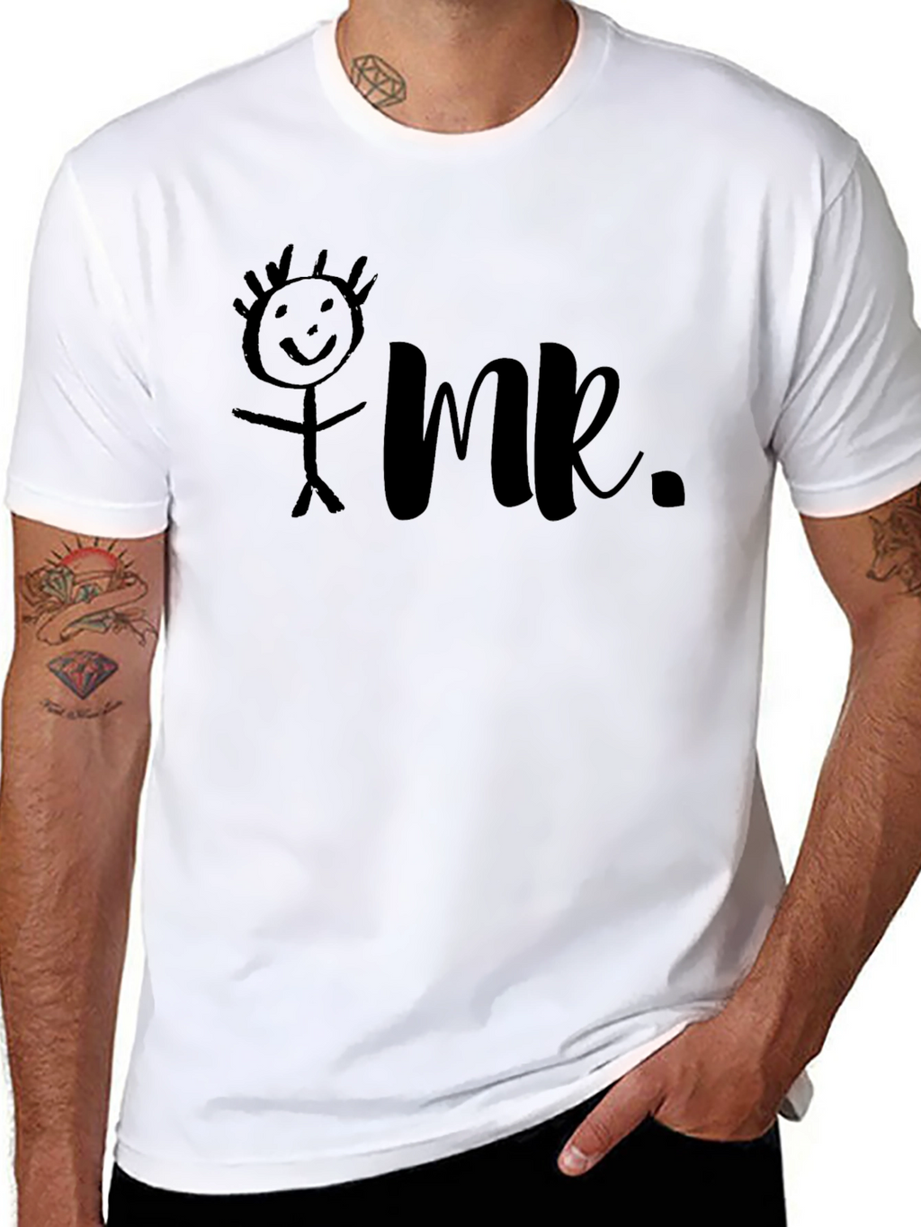 Mr. Stick Figure Graphic Tee - Black