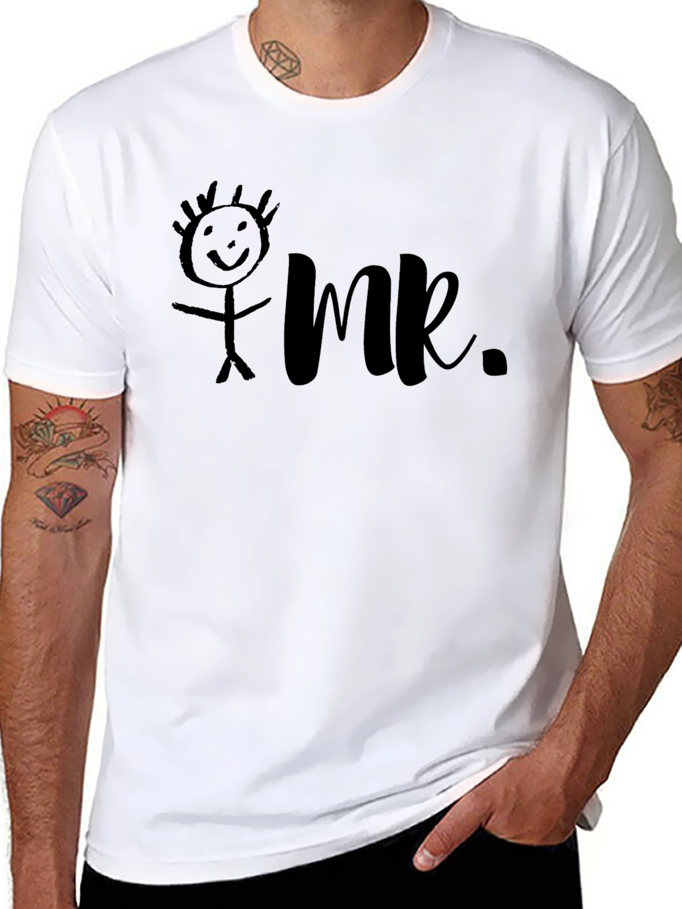Mr. Stick Figure Graphic Tee - Black