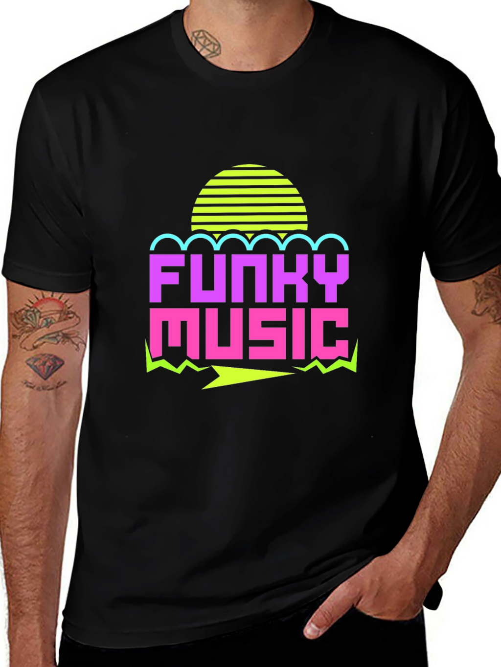 Funky Music Graphic Tee - Retro 80s Style T-Shirt