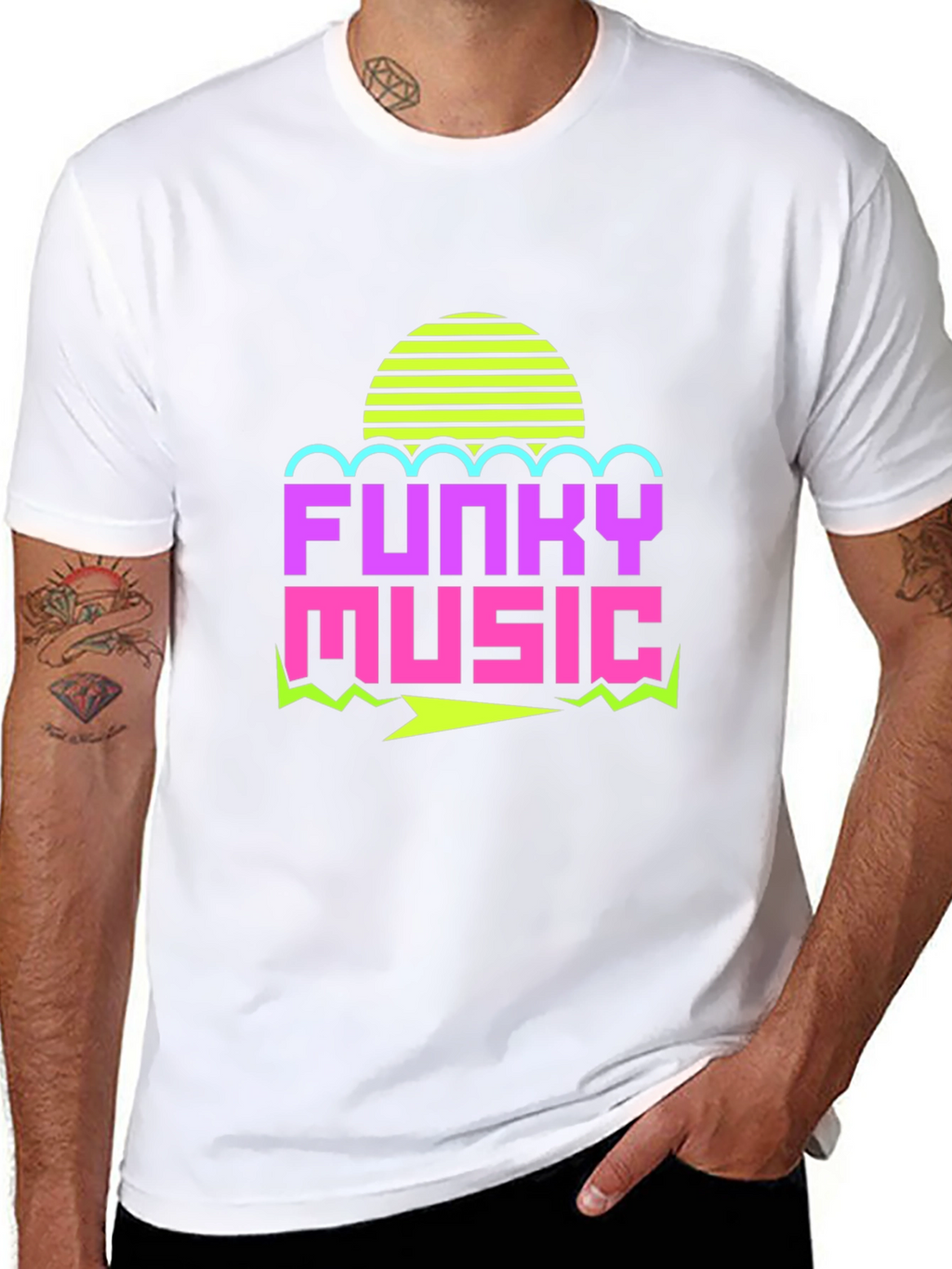 Funky Music Graphic Tee - Retro 80s Style T-Shirt