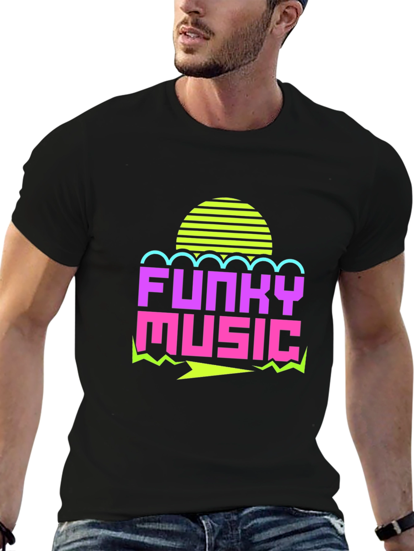 Funky Music Graphic Tee - Retro 80s Style T-Shirt