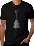 Guitar Nature T-Shirt - Mens Black Graphic Tee