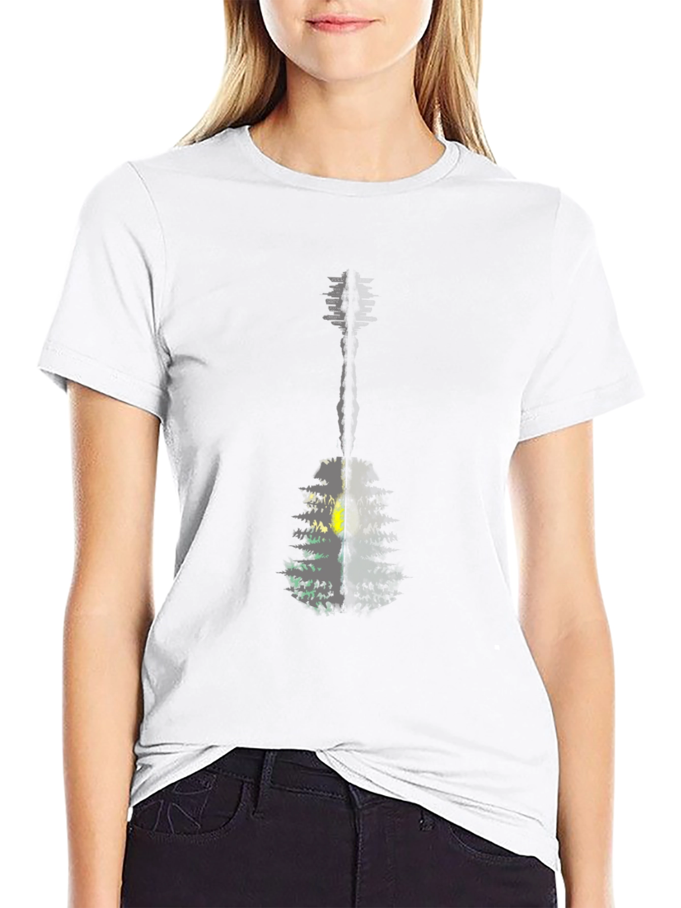 Guitar Nature T-Shirt - Mens Black Graphic Tee