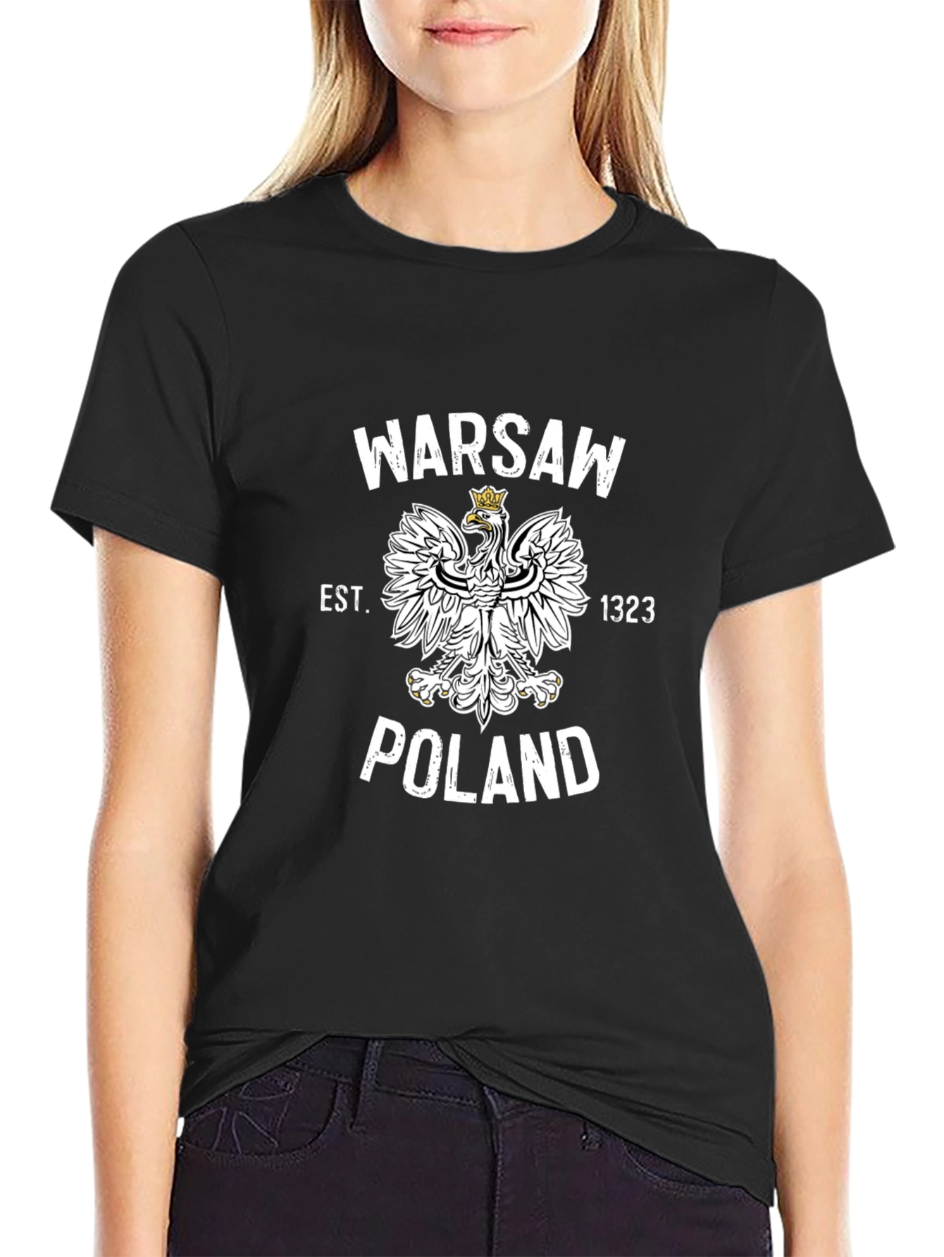 Warsaw Poland T-Shirt - Vintage Eagle Crest Design