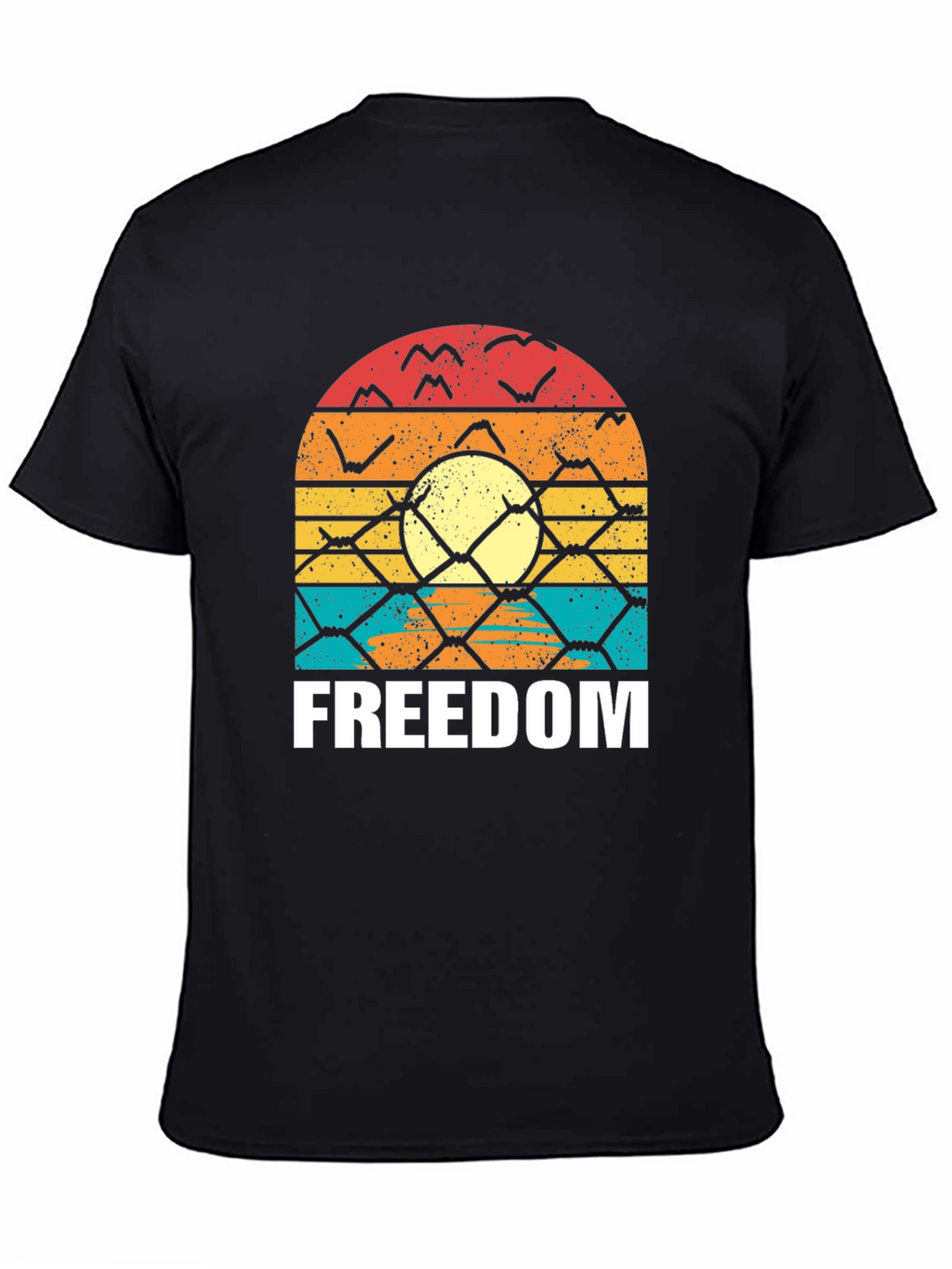 Freedom Graphic T-Shirt - Retro Sunset Design