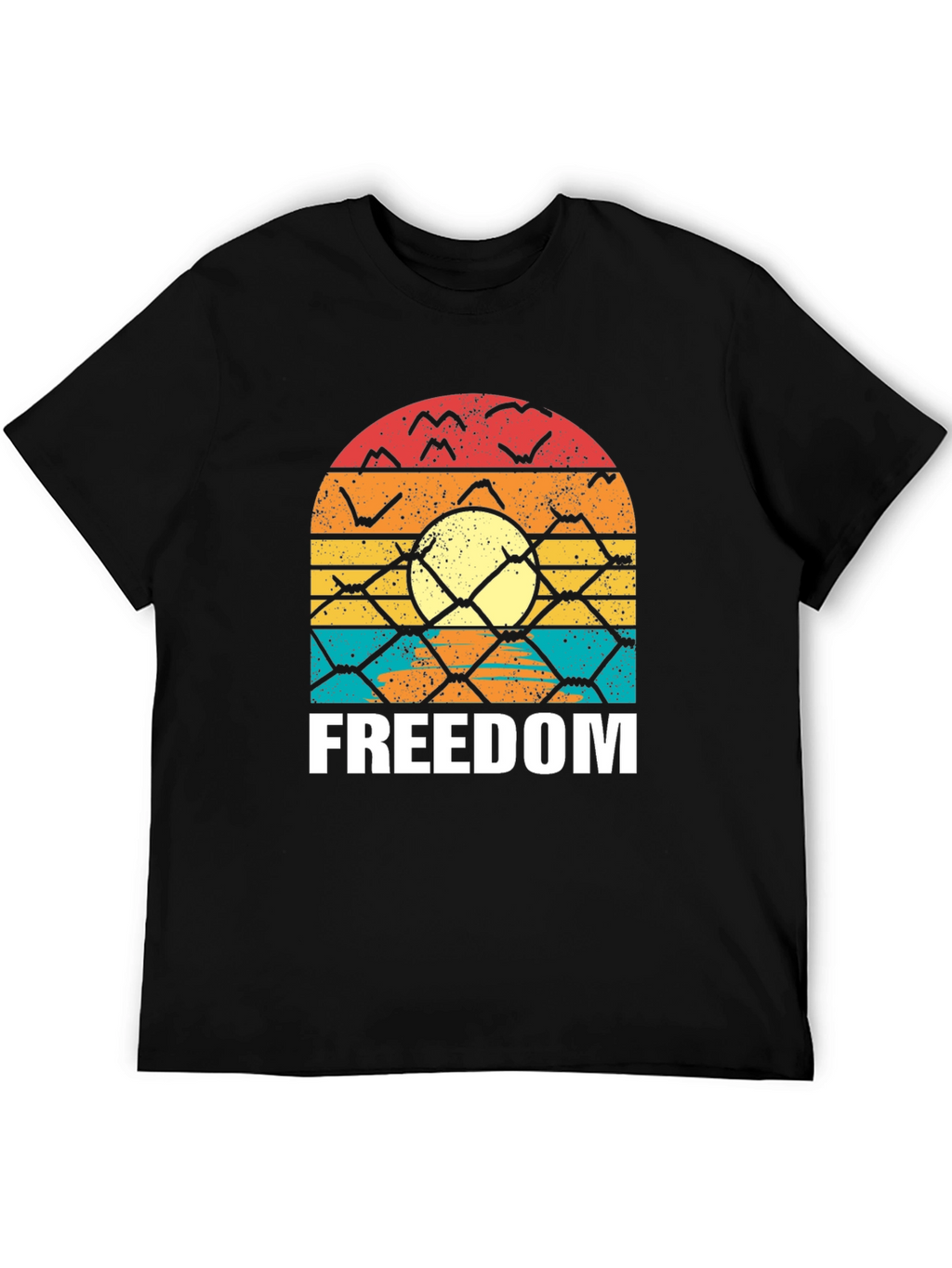 Freedom Graphic T-Shirt - Retro Sunset Design