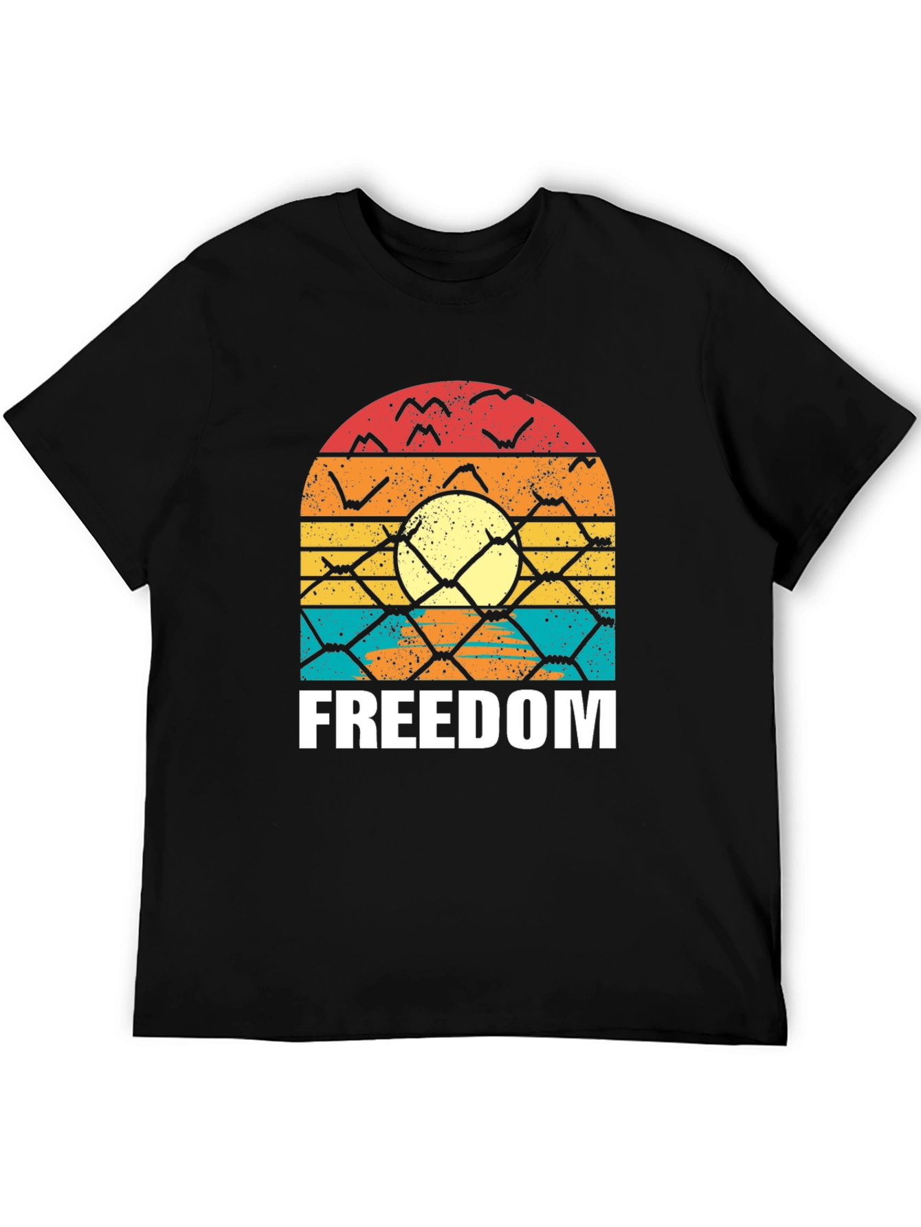 Freedom Graphic T-Shirt - Retro Sunset Design