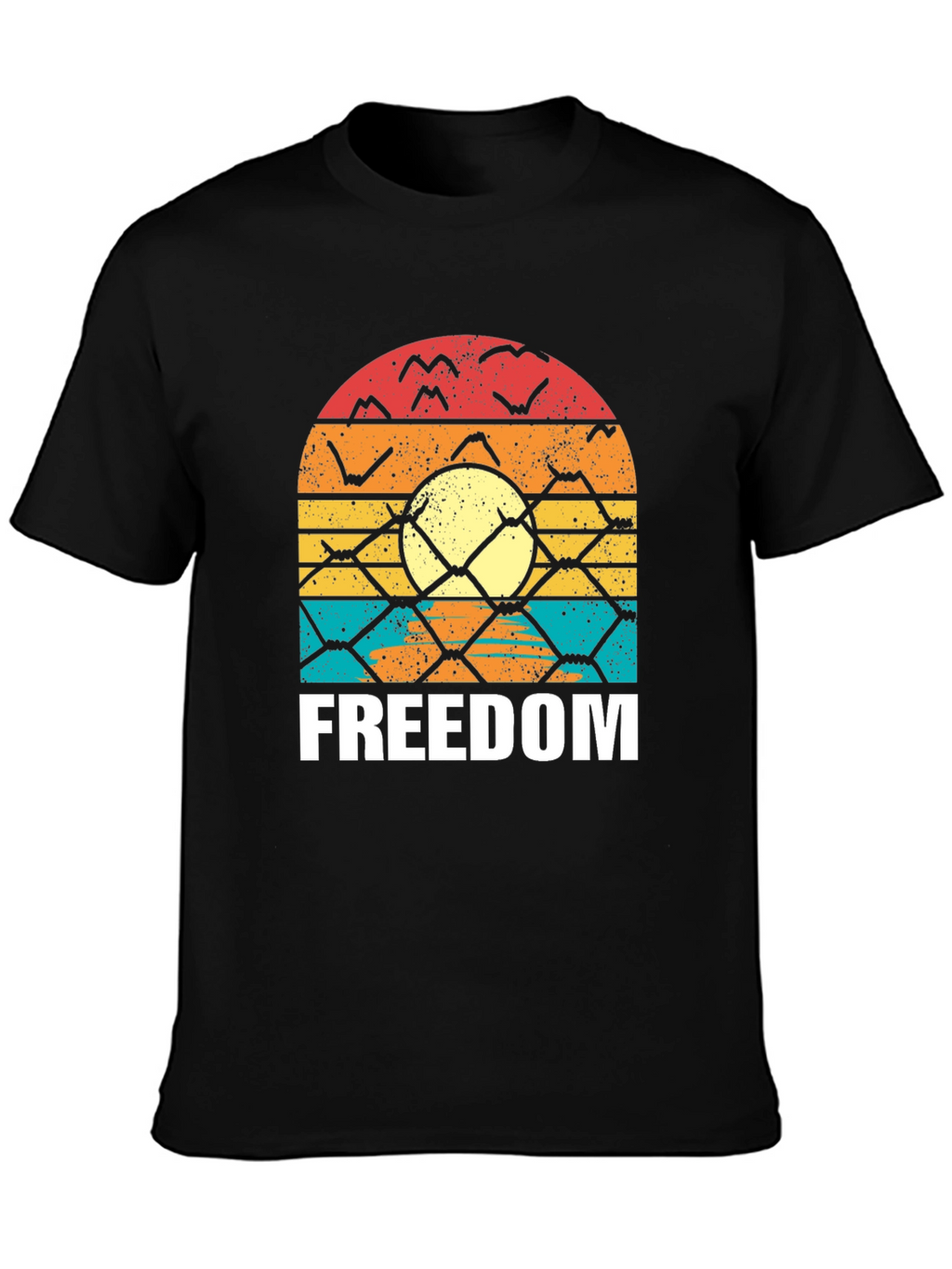 Freedom Graphic T-Shirt - Retro Sunset Design