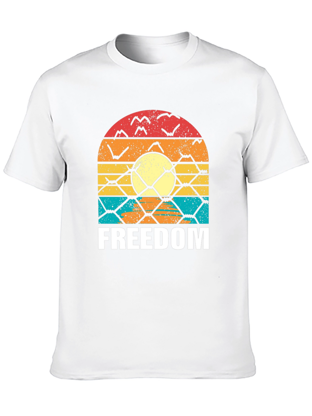 Freedom Graphic T-Shirt - Retro Sunset Design
