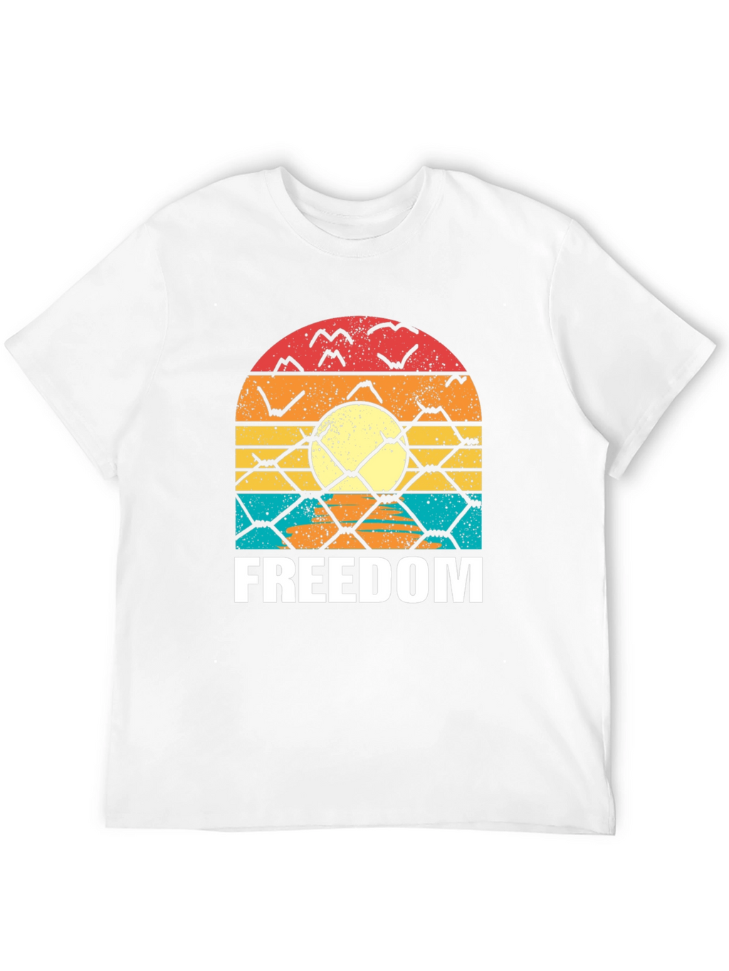 Freedom Graphic T-Shirt - Retro Sunset Design
