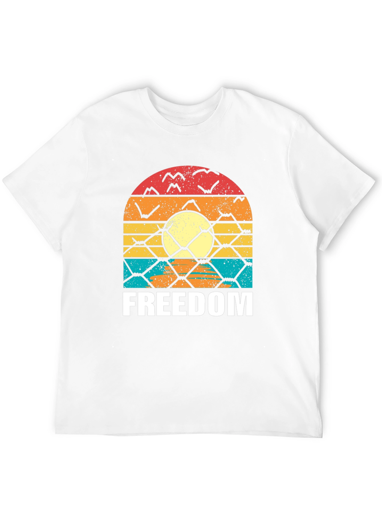 Freedom Graphic T-Shirt - Retro Sunset Design