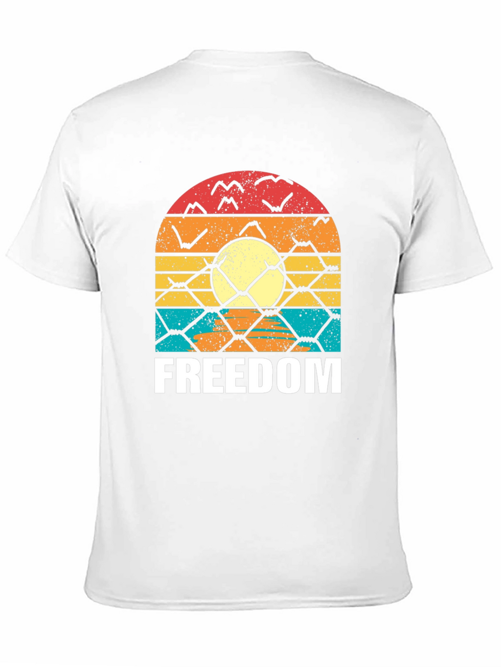 Freedom Graphic T-Shirt - Retro Sunset Design