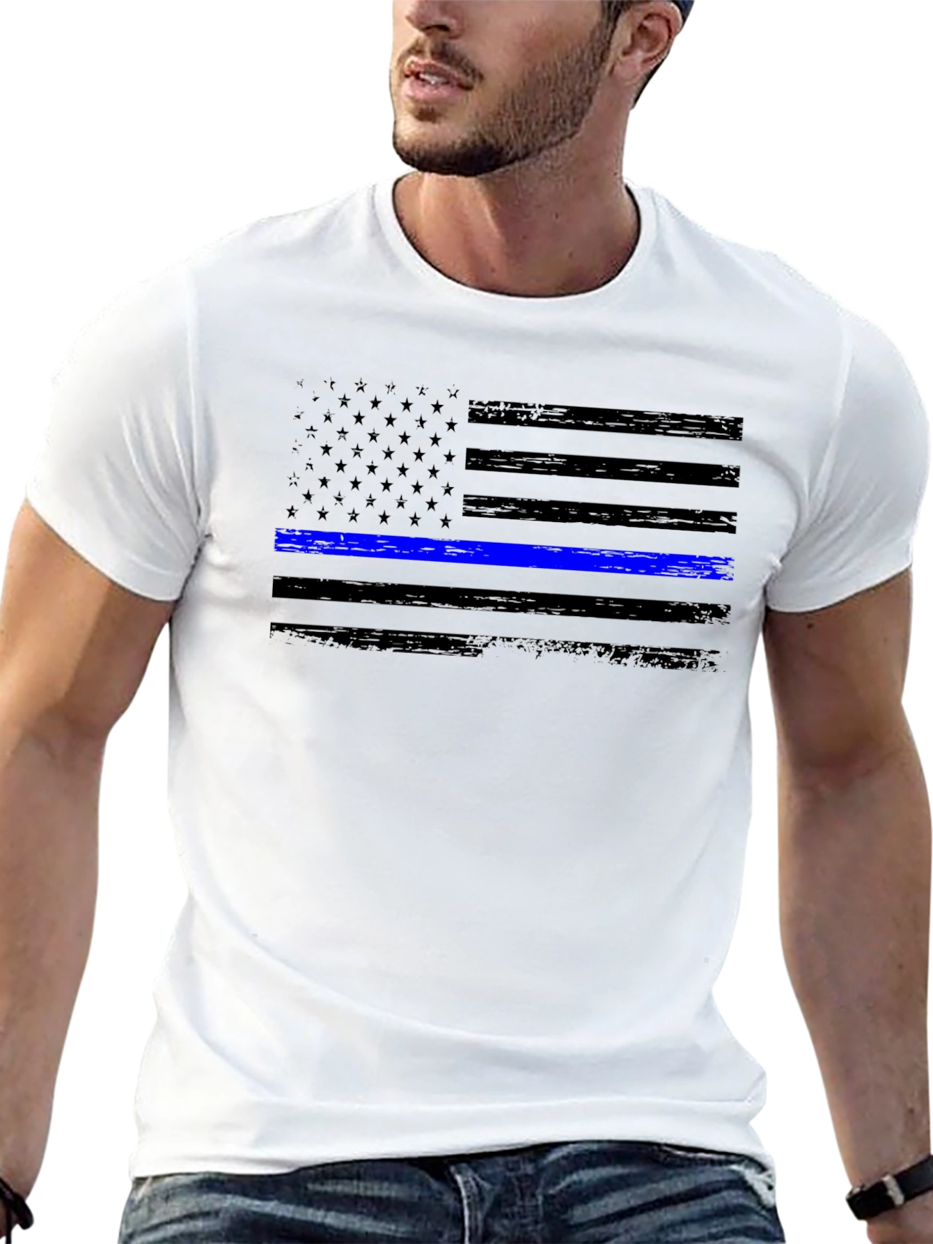 Thin Blue Line Flag Graphic Tee