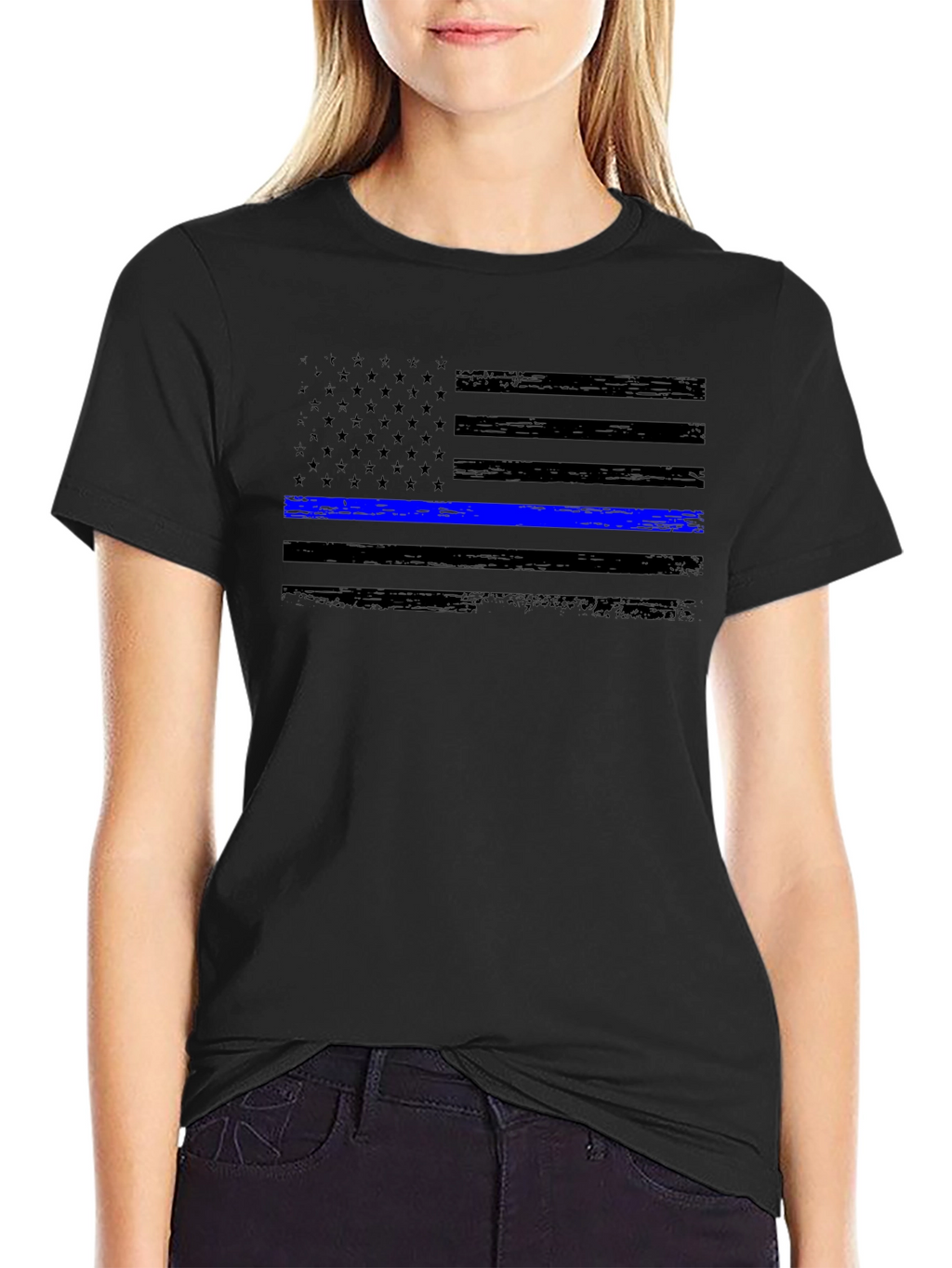 Thin Blue Line Flag Graphic Tee