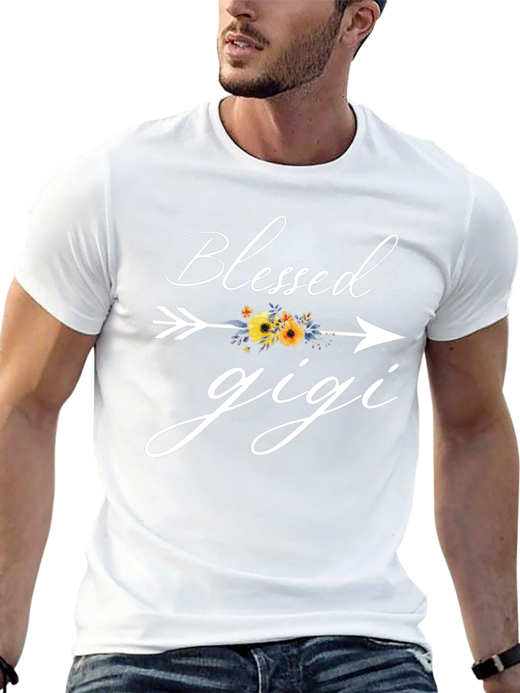 Blessed Gigi Floral Arrow Graphic Tee
