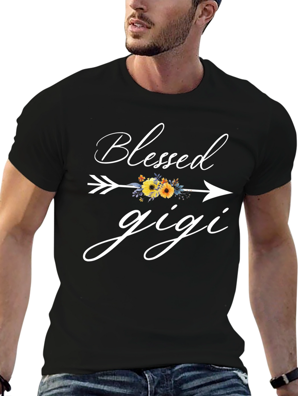 Blessed Gigi Floral Arrow Graphic Tee