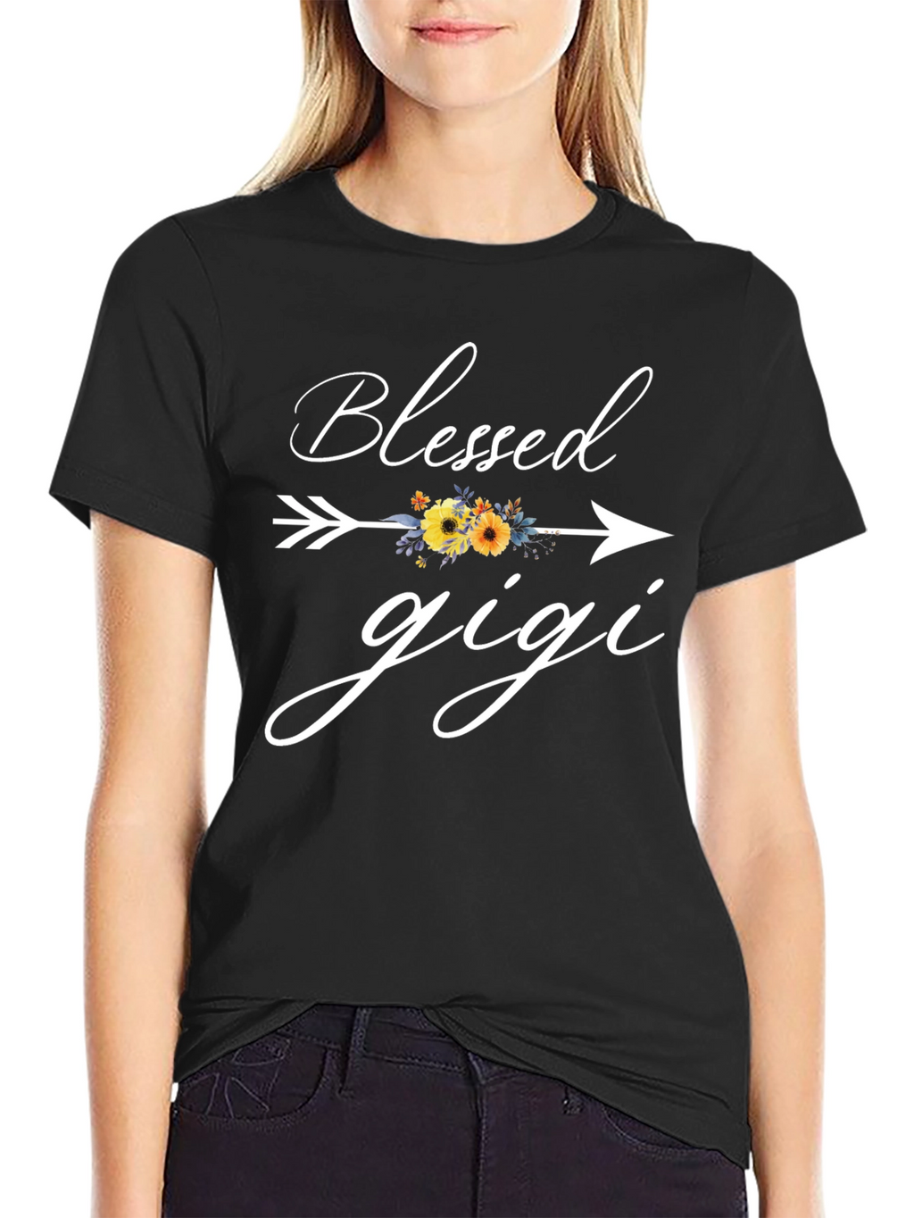 Blessed Gigi Floral Arrow Graphic Tee