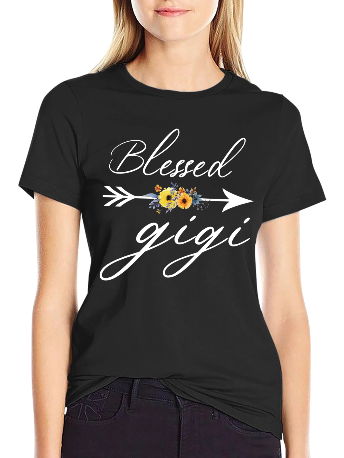 Blessed Gigi Floral Arrow Graphic Tee