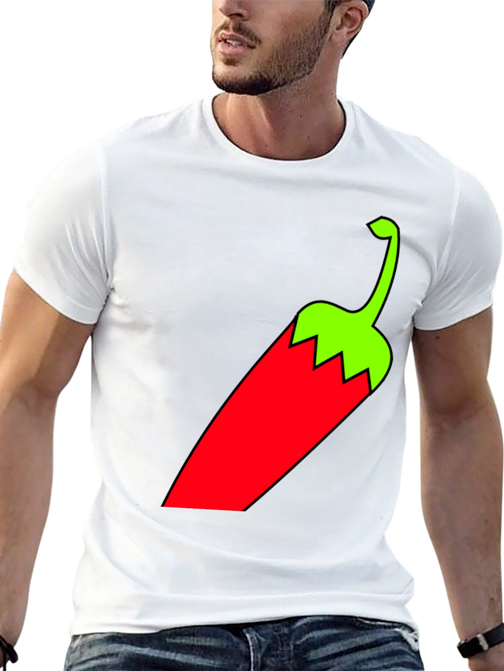 Chili Pepper Graphic Tee - Bold Black T-Shirt