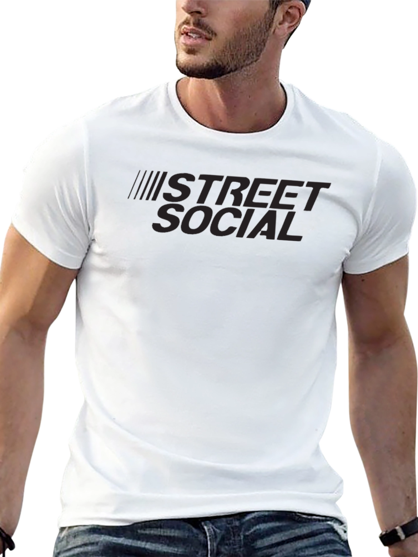 Street Social Black Graphic T-Shirt
