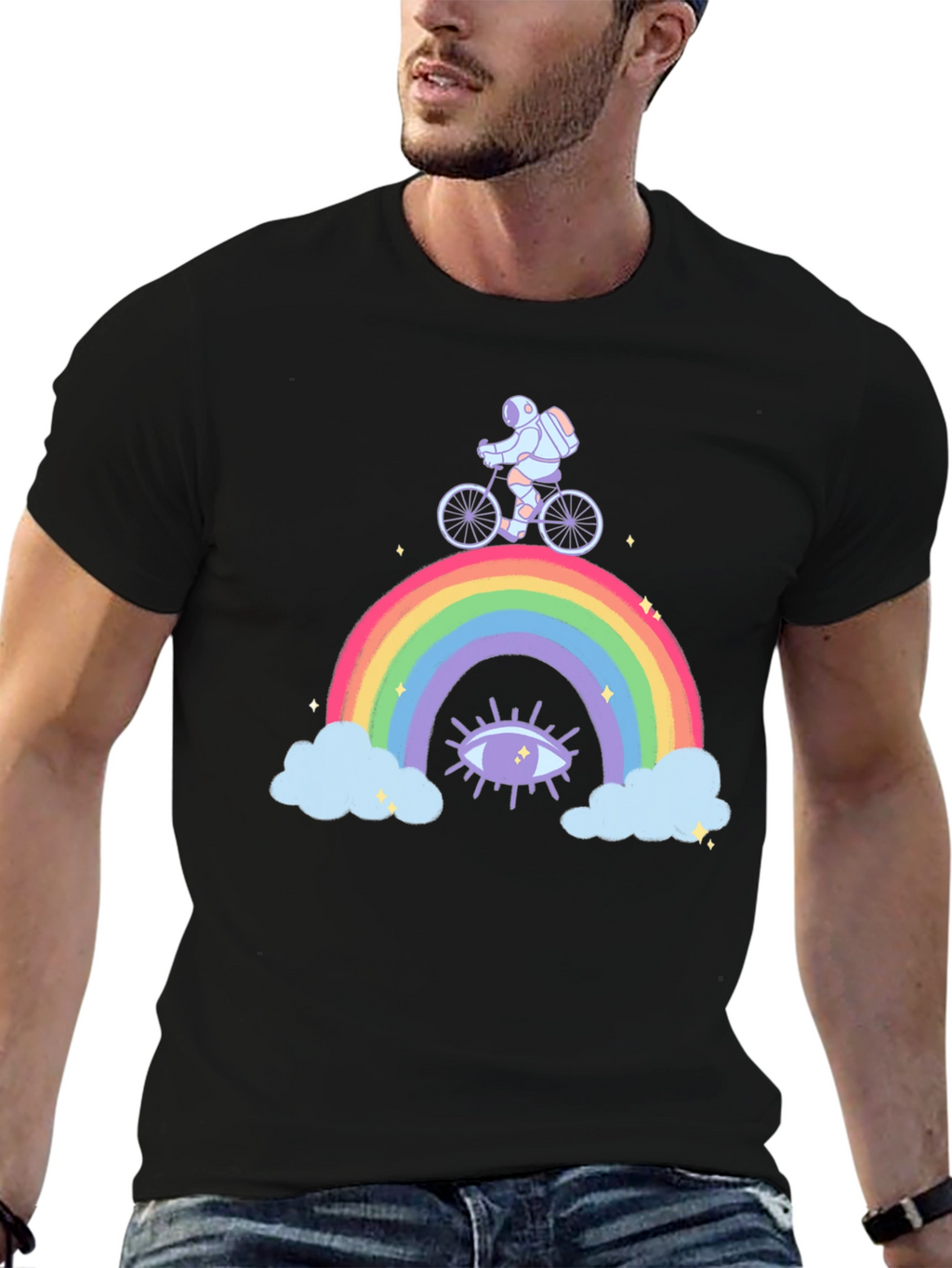 Astronaut Rainbow Graphic T-Shirt