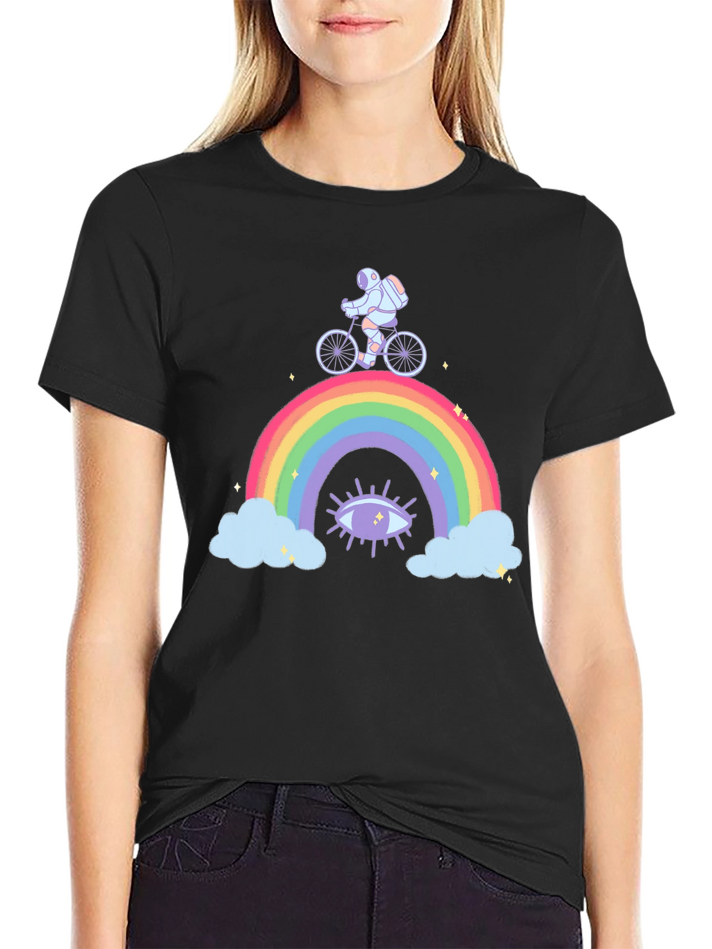 Astronaut Rainbow Graphic T-Shirt