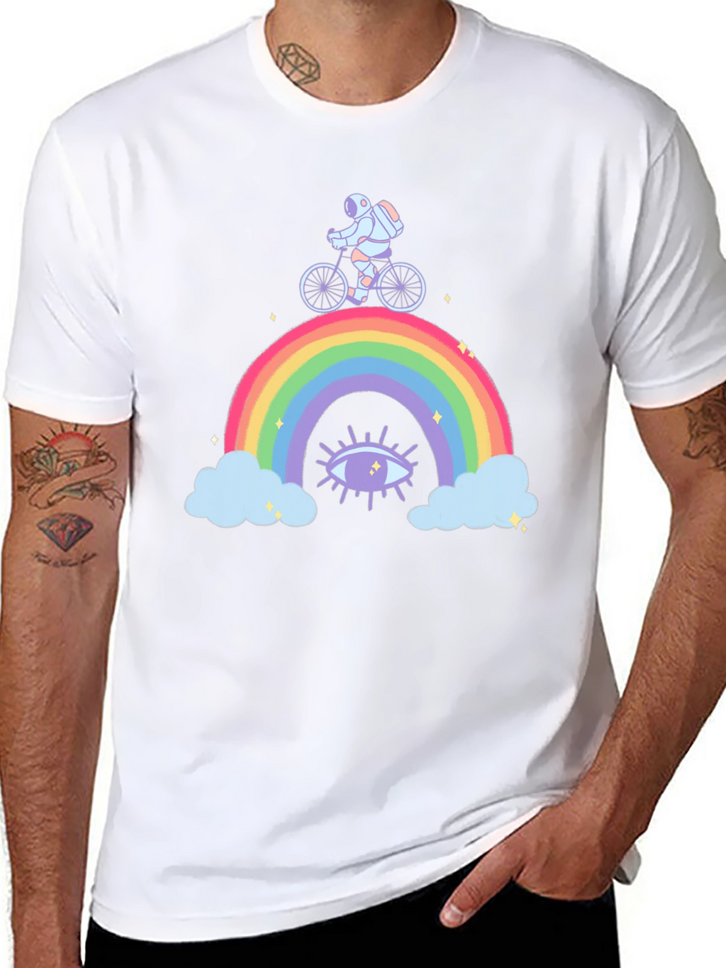 Astronaut Rainbow Graphic T-Shirt