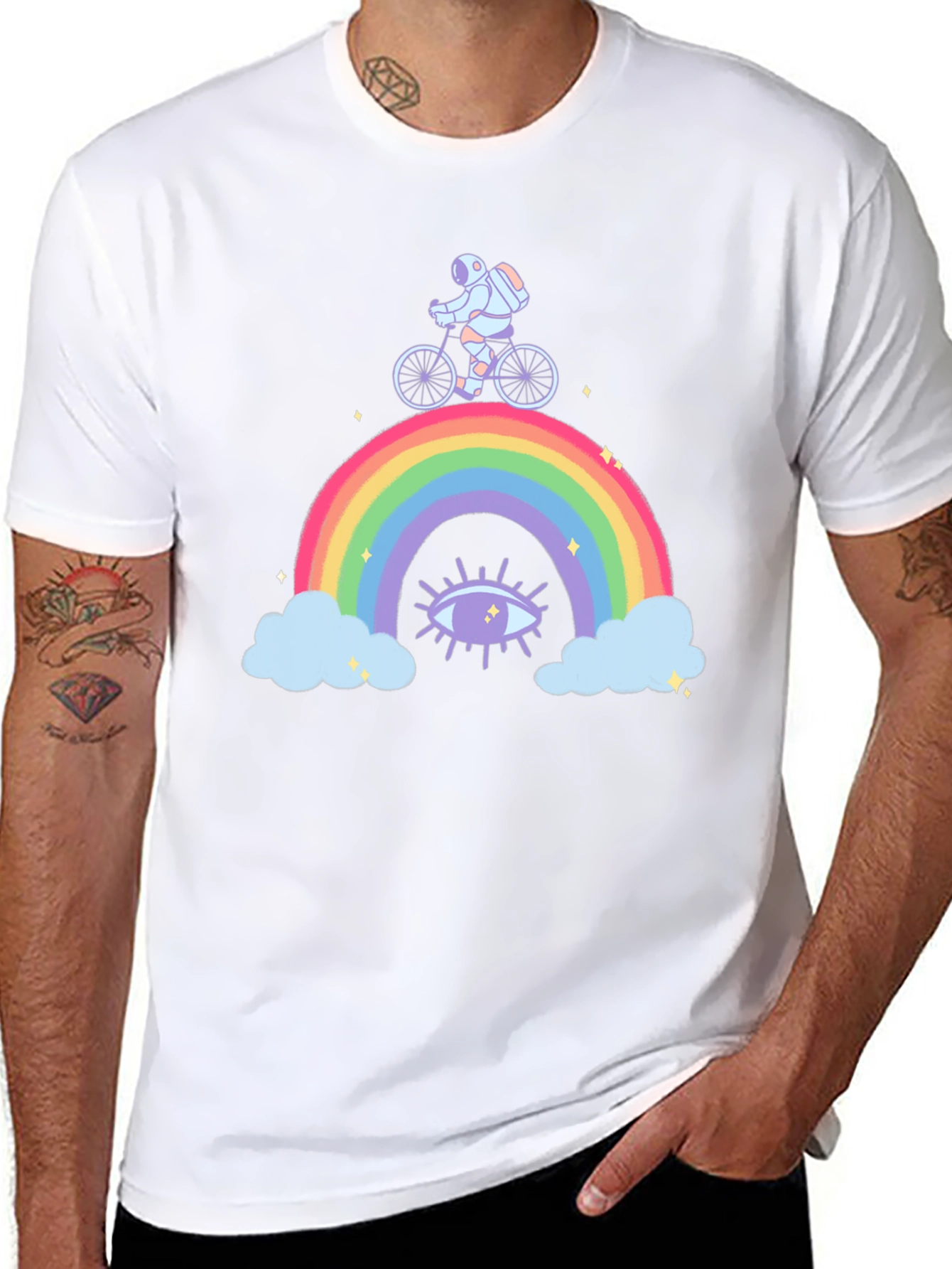 Astronaut Rainbow Graphic T-Shirt