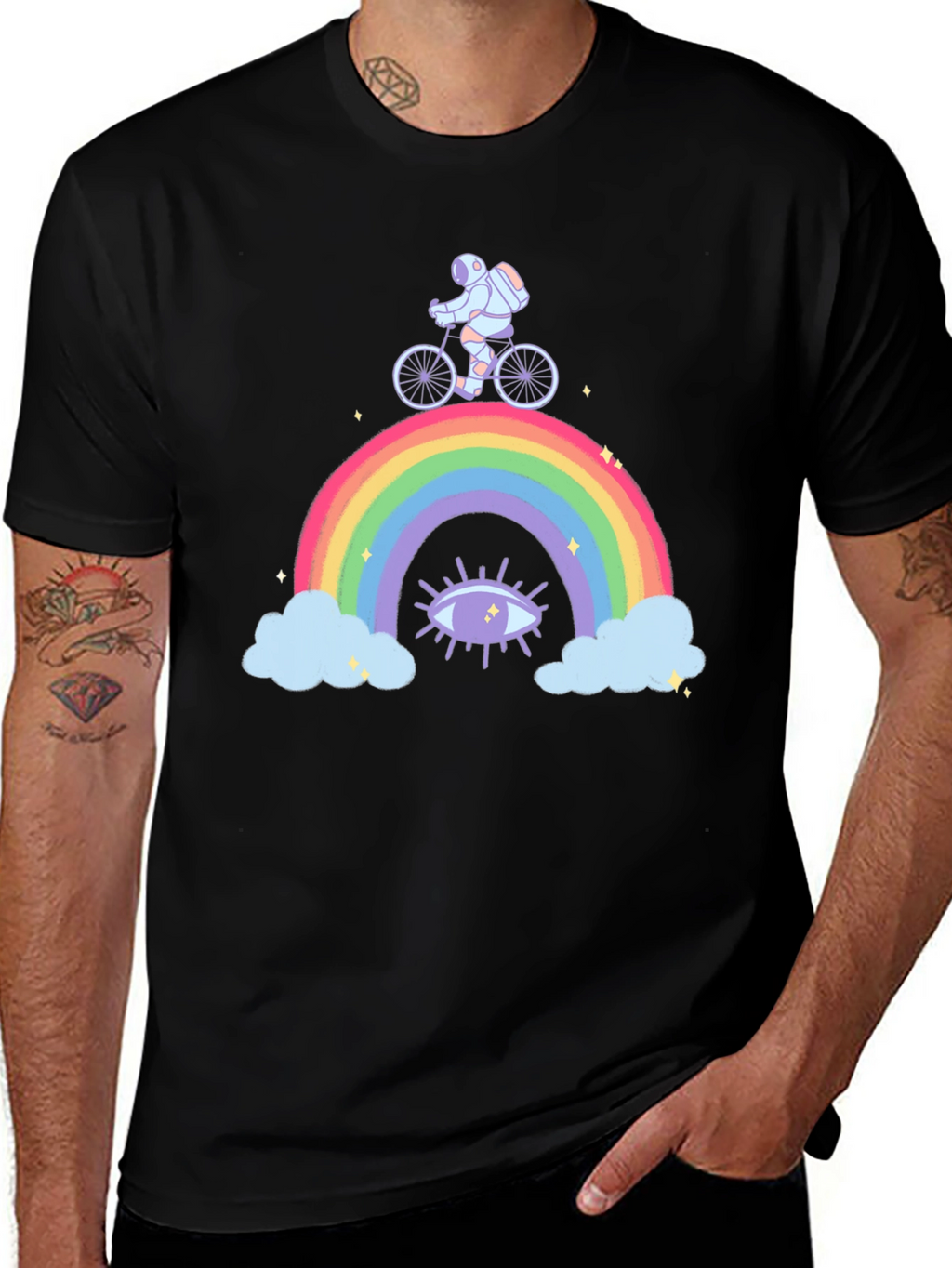 Astronaut Rainbow Graphic T-Shirt
