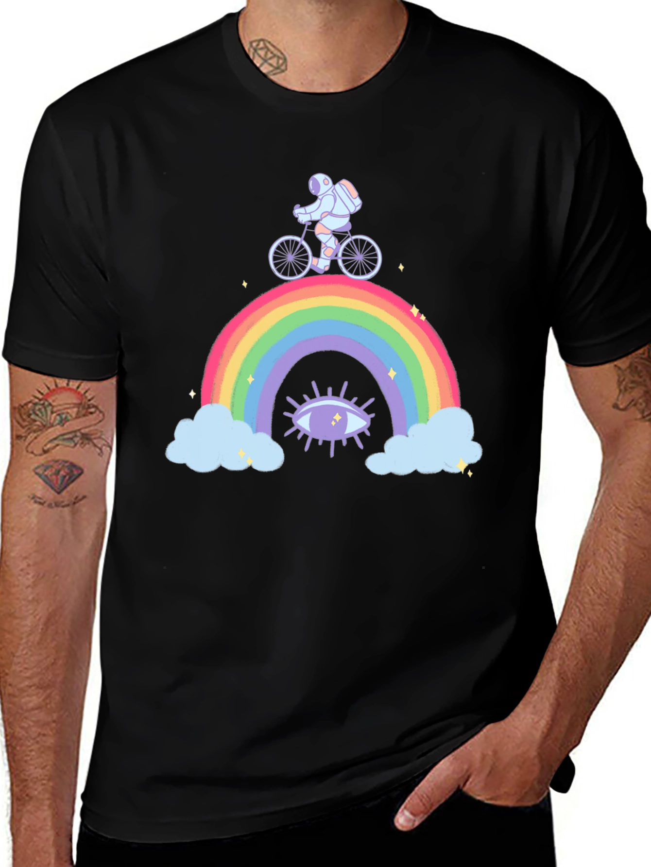 Astronaut Rainbow Graphic T-Shirt