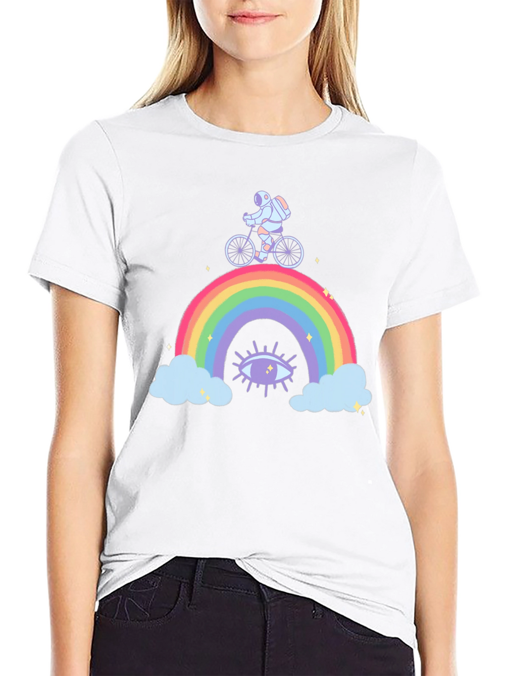 Astronaut Rainbow Graphic T-Shirt
