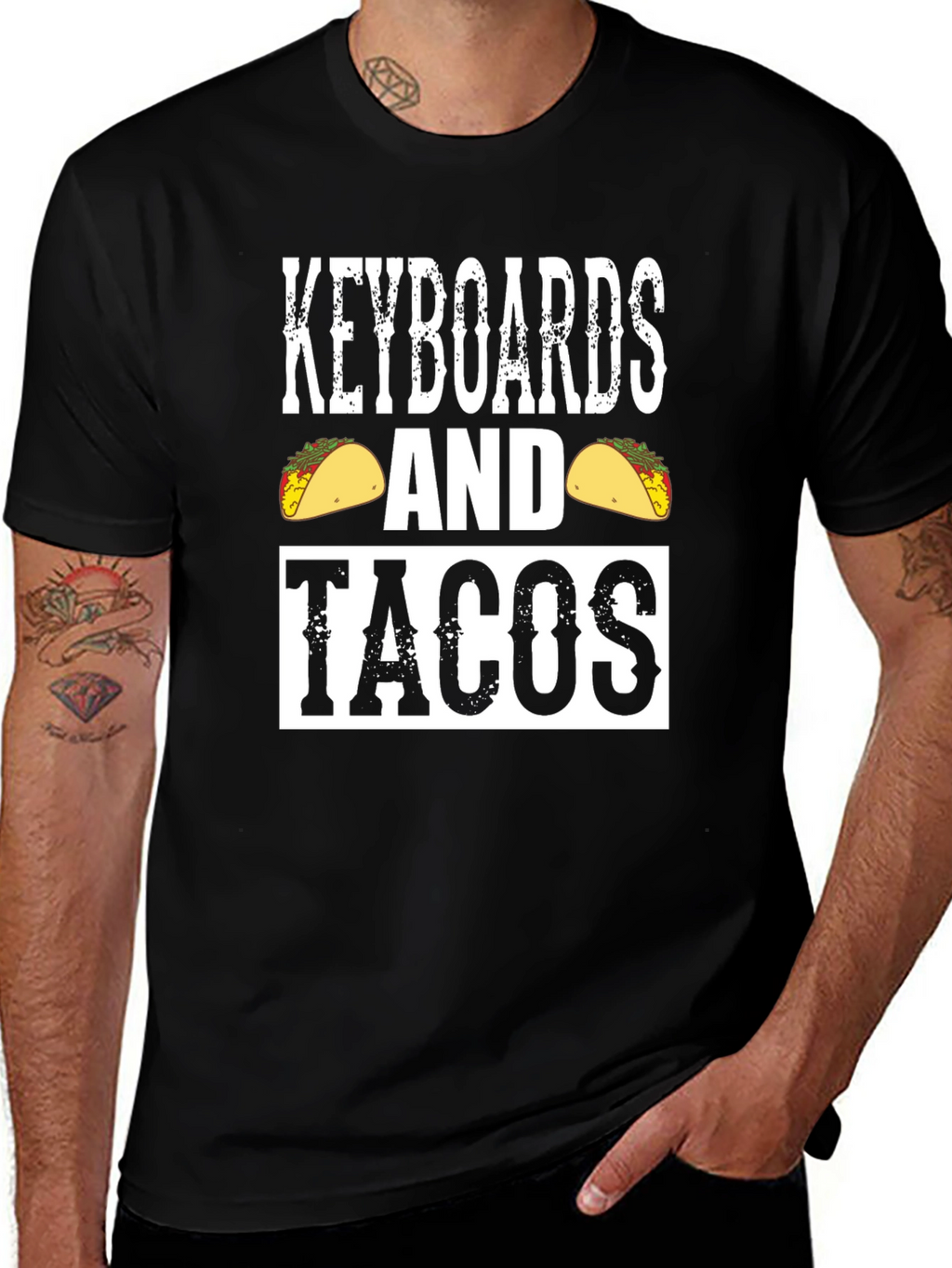 Keyboards and Tacos Graphic T-Shirt