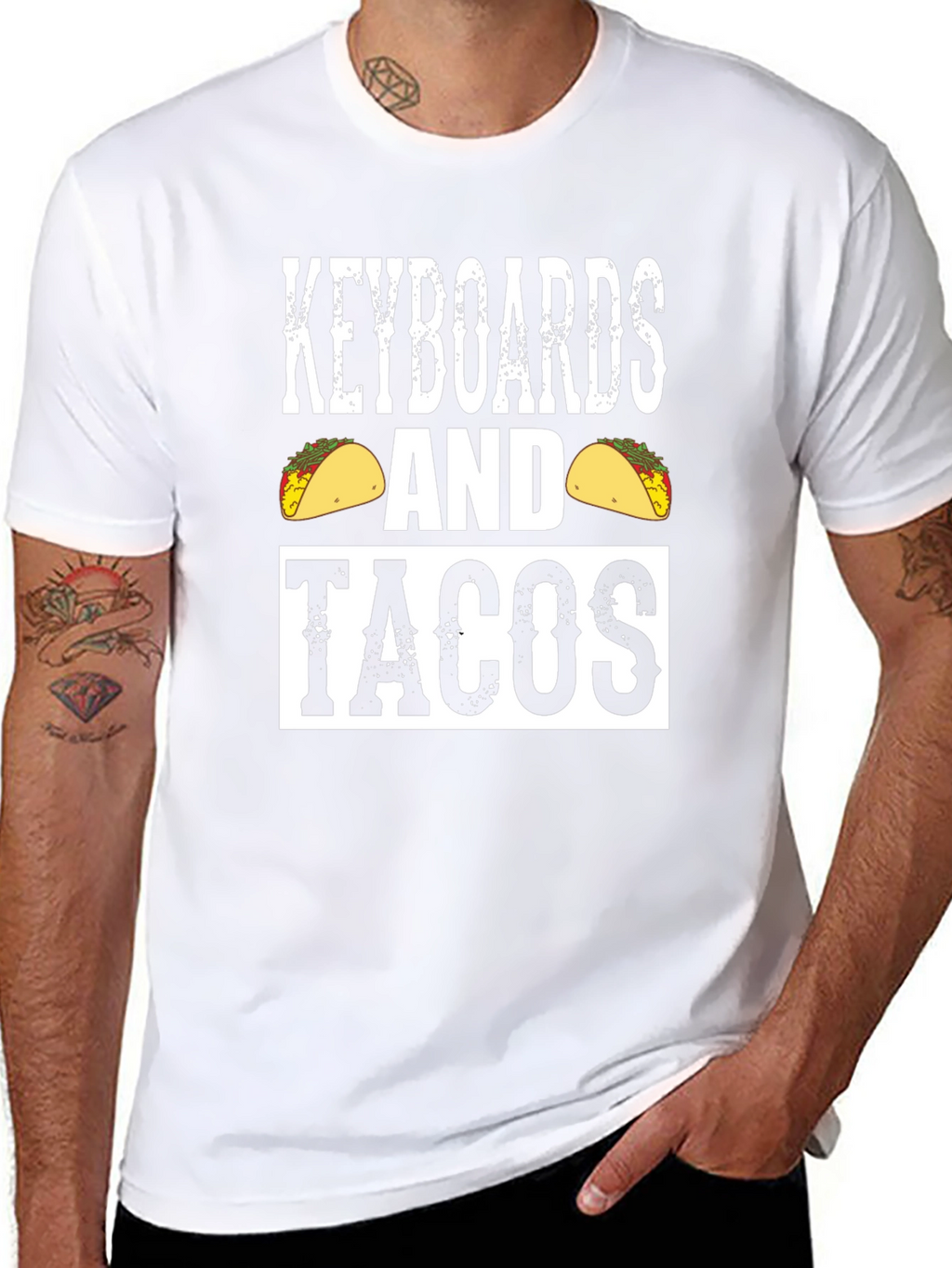 Keyboards and Tacos Graphic T-Shirt