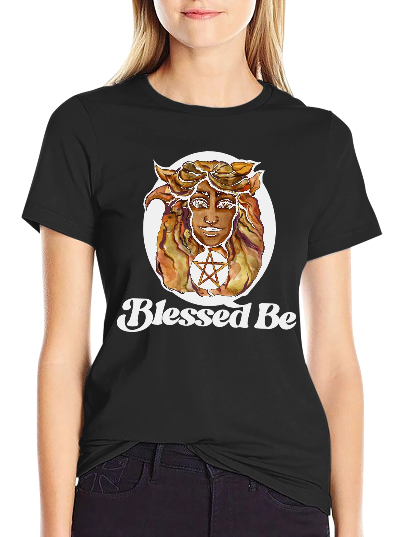 Blessed Be Graphic T-Shirt - Witchy Aesthetic Black Tee
