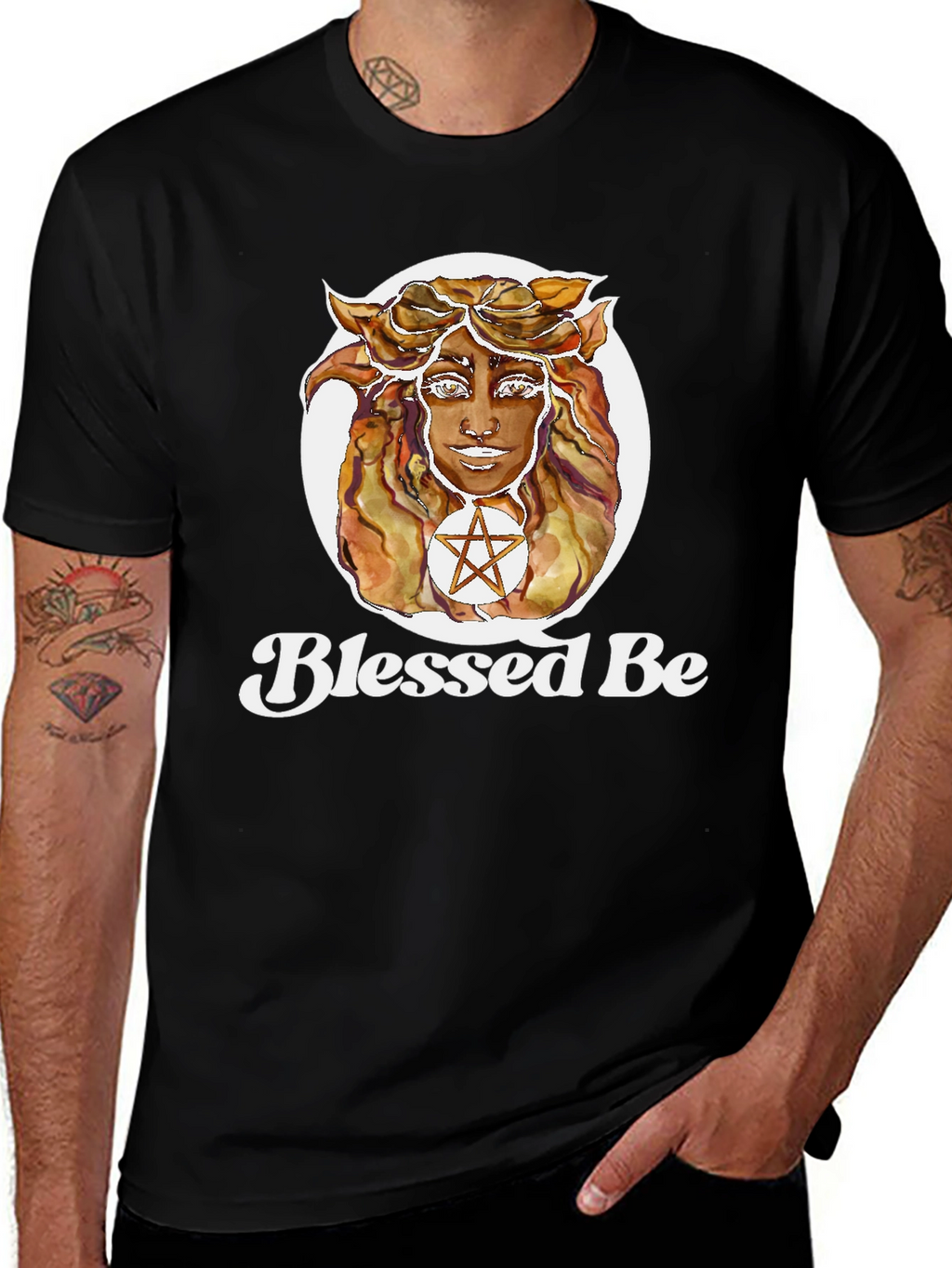 Blessed Be Graphic T-Shirt - Witchy Aesthetic Black Tee
