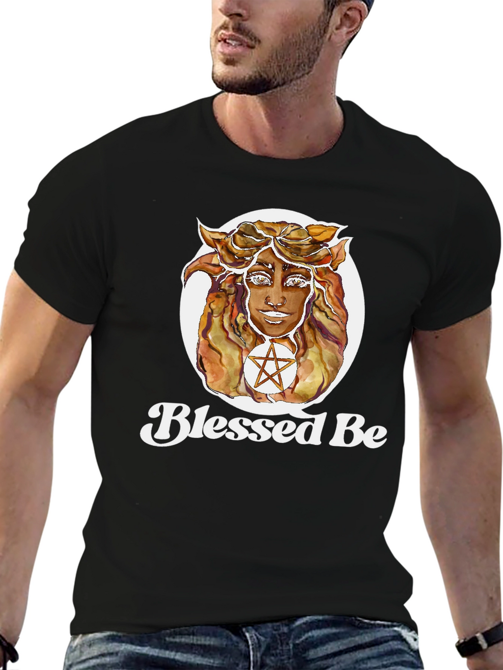 Blessed Be Graphic T-Shirt - Witchy Aesthetic Black Tee