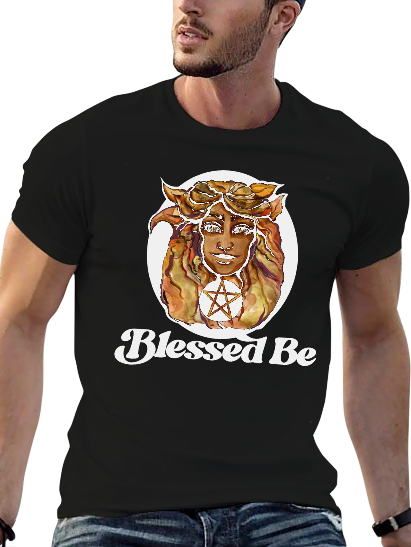 Blessed Be Graphic T-Shirt - Witchy Aesthetic Black Tee