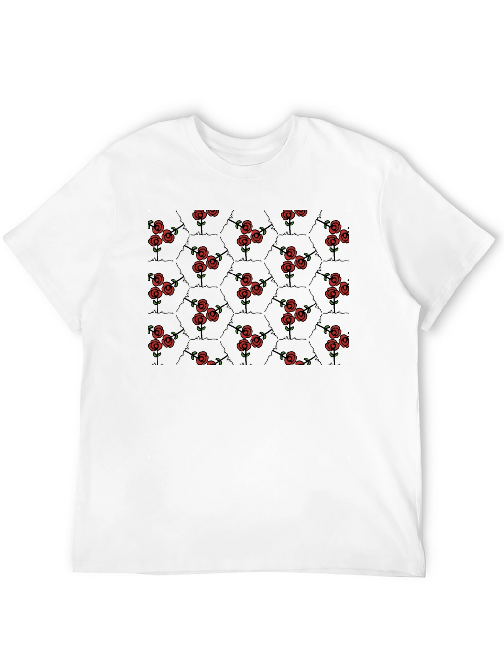 Rose Garden Hexagon Black Tee