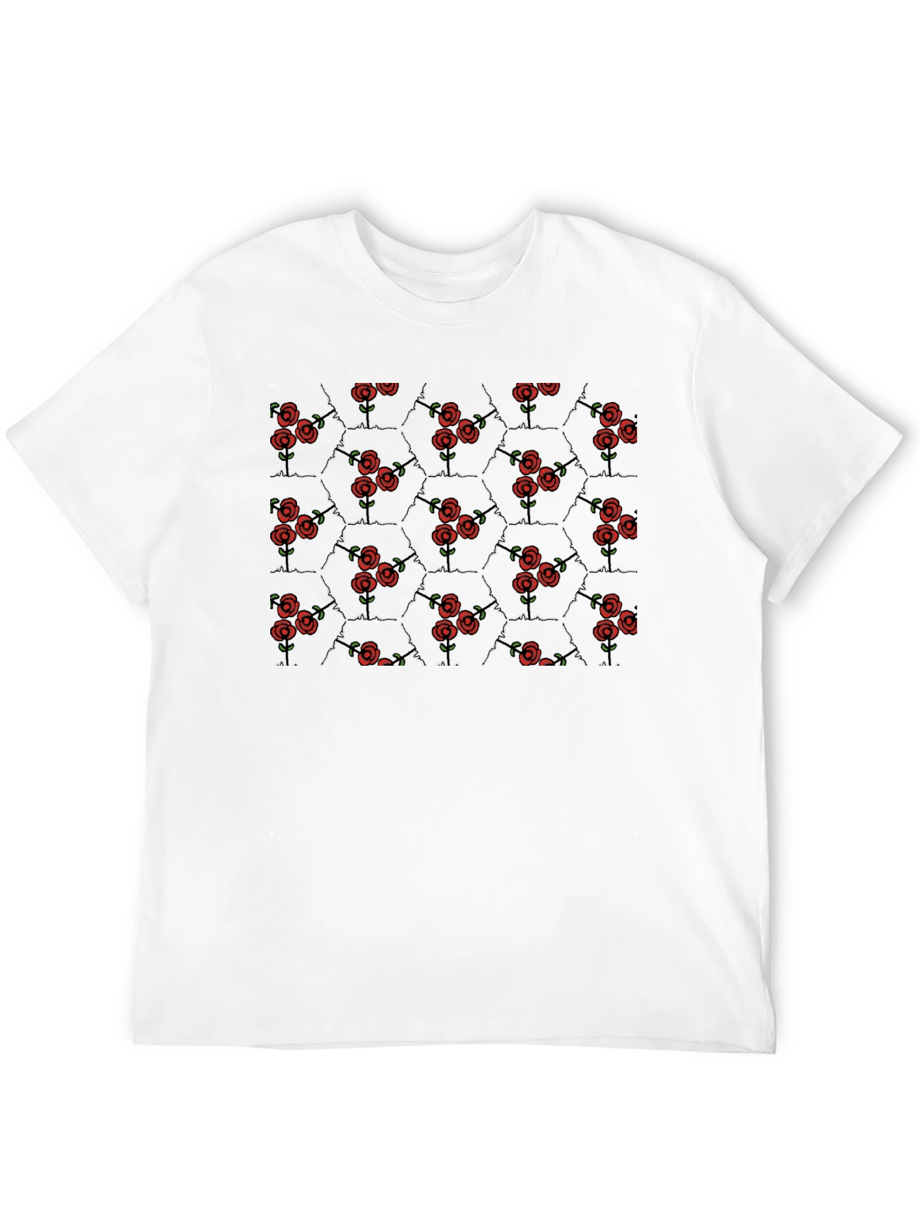 Rose Garden Hexagon Black Tee